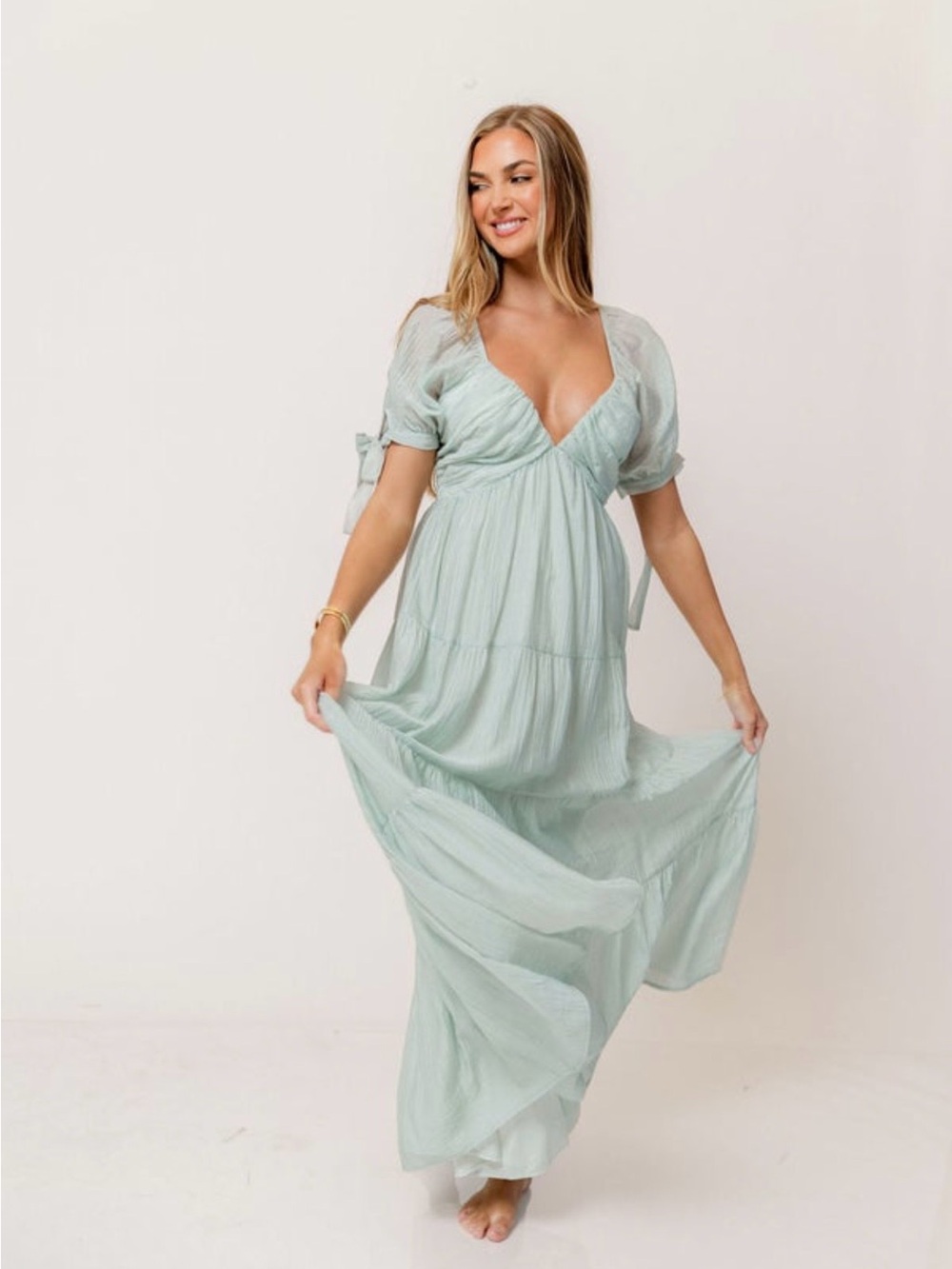 Worth Collective Grayson Dress - Mint - Bump Friendly - Picture 1 of 7